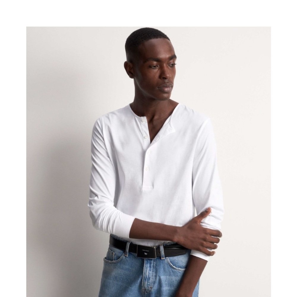 Tiger of Sweden White Long Sleeve Henley
